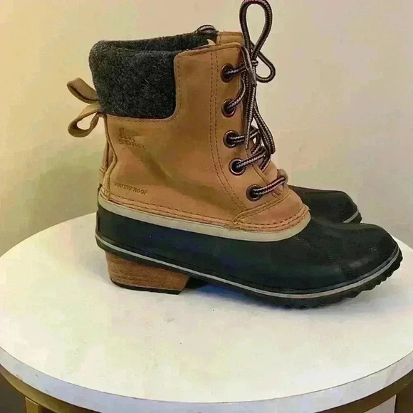 Sorel Shoes - SOREL Slimpack Lace II 2 Waterproof Leather Boots Elk Size 6 Size 37